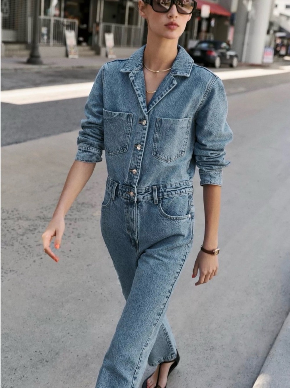 Zara denim jumpsuit